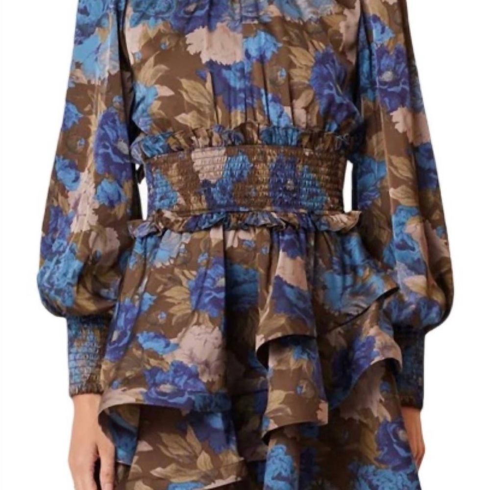 Elliatt Blue and Brown Floral Dress - Picture 8 of 11